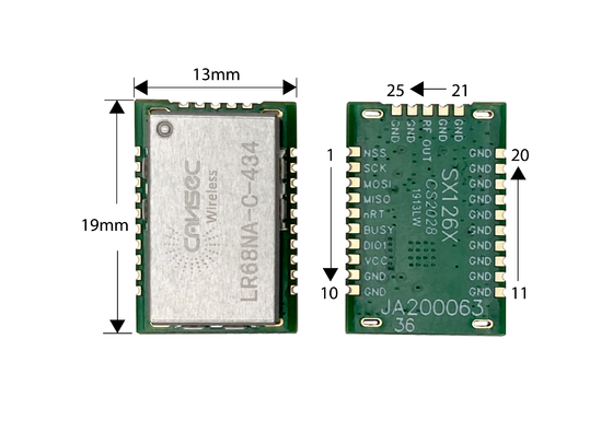 Cansec sans fil LR68NA-C SEMTECH LLCC68 Module Lora à longue portée Smart Home IoT Solution 434M//868M/915M Sous-1 GHz