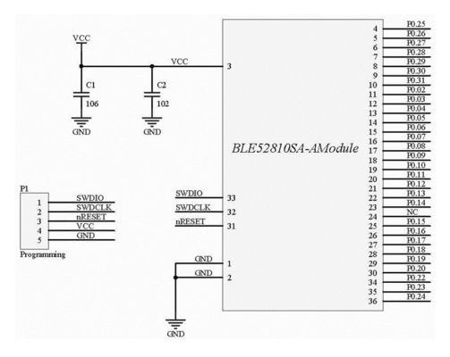 160M 1uA Module RF nordique Ble Module émetteur-récepteur Gestion automatisée de l'alimentation BLE52810SA-A